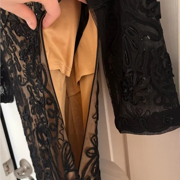 Sue Wong Black and Tan Lace Dress - Picture 4 of 5